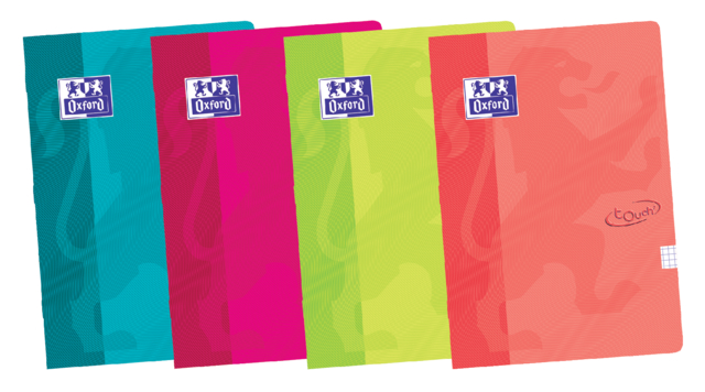 Cahier Oxford School Touch A5 ligné 72 pages 80g assorti