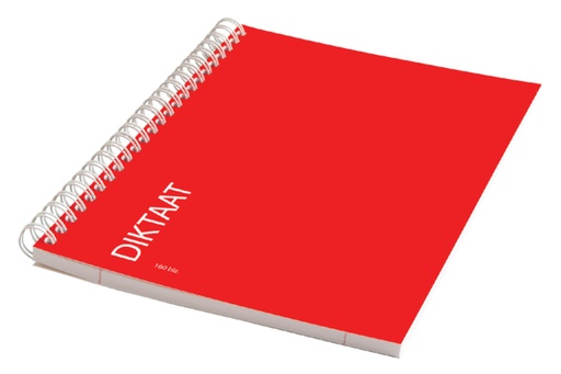 [034208] Cahier Qbasic Dictaat A5 spirale ligné 160 pages rouge