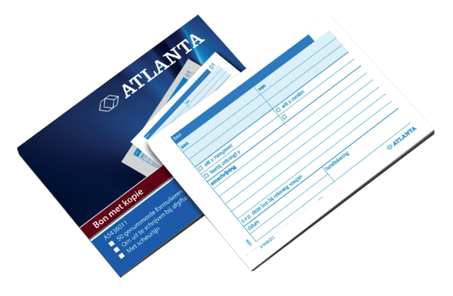 Carnet de reçus Atlanta A6 50x2 feuilles papier autocopiant