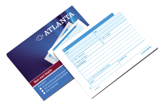 Carnet de reçus Atlanta A6 50x3 feuilles carbone
