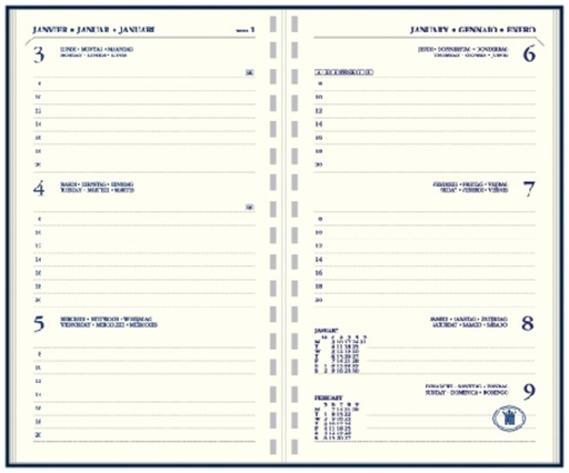 [900073] Agenda 2025 Ryam Memoplan 7 Suprema ringplastic 7dagen/2pagina's zwart