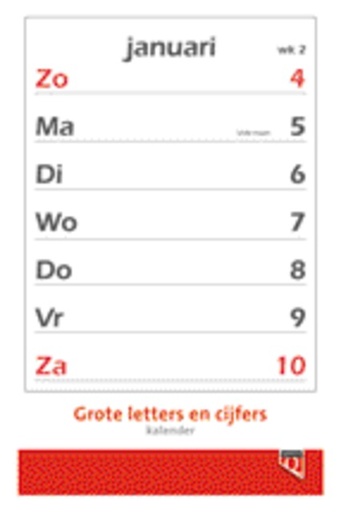 [336006] Kalender 2025 met grote letters en cijfers Quantore