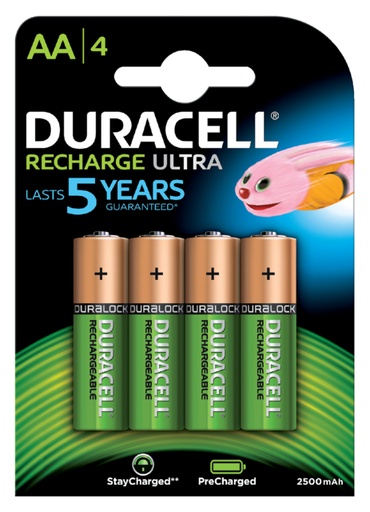 [413565] Batterij oplaadbaar Duracell 4xAA 2500mAh Ultra