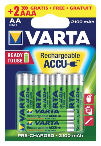 [413529] Batterij oplaadbaar Varta ready2use 4xAA 2100mAh