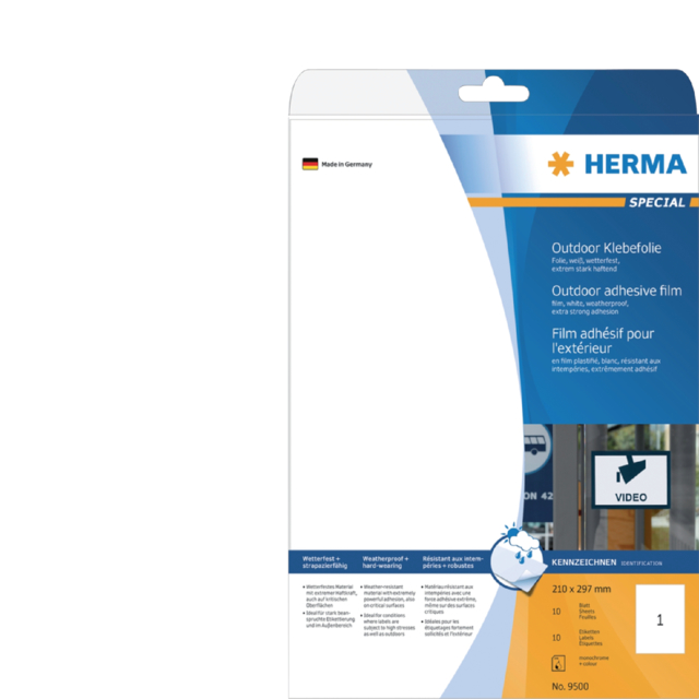 Etiket HERMA 9500 210x297mm weerbestendig wit 10stuks