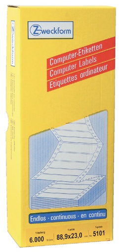 [811509] Etiquette Avery Zweckform 5101 88,9x23mm 1 rangée blanc 6000 pcs