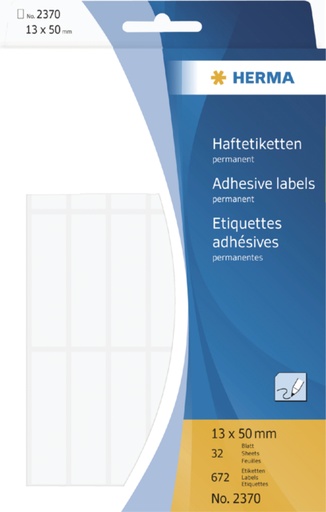 [816520] Etiket HERMA 2370 13x50mm wit 672 stuks