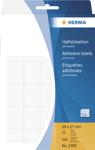 [816560] Etiquette HERMA 2390 19x27mm blanc 960 pièces