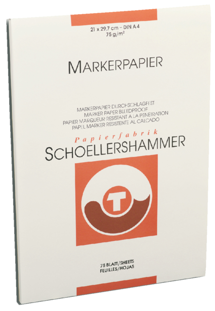 Bloc papier marqueur Schoellershammer A4 75g blanc