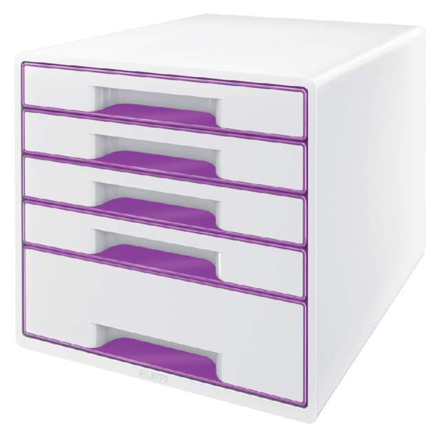Module tiroirs Leitz WOW 5 tiroirs blanc/violet