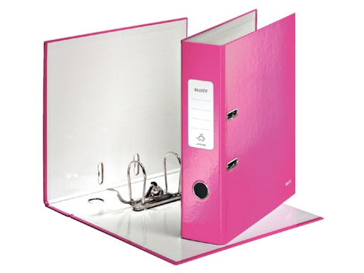 [502461] Classeur à levier Leitz WOW 180° A4 80mm laminé rose