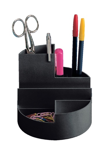 [370021] Organiseur MAULrundbox noir 7 compartiments Ø14x12.5cm noir