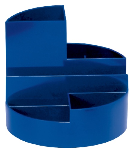 [105983] Organiseur bureau MAULrundbox 7 compartiments Ø14x12.5cm bleu