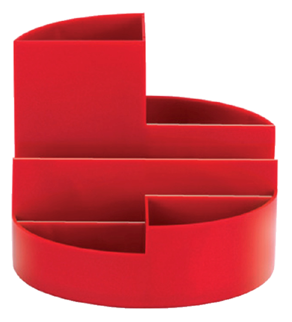 Organiseur MAULrunbox rouge 7 compartiments Ø14x12.5cm
