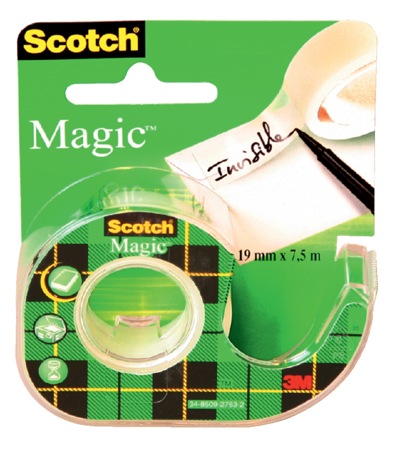 Ruban invisible Scotch Magic 810 19mmx7,5m + dévidoir