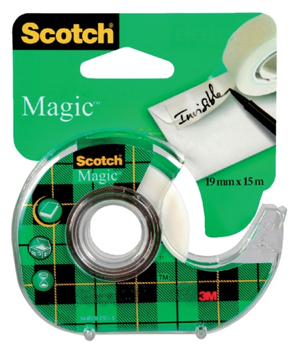 [801155] Plakband Scotch Magic 810 19mmx15m onzichtbaar + plakbandhouder