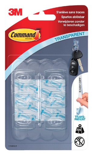 [836332] Crochet adhésif Command mini avec bande de fixation transparent 6 pièces