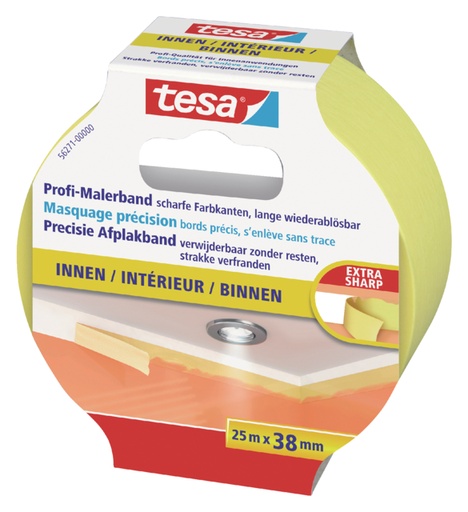 [870044] Ruban de masquage tesa® Professional 25mx38mm jaune