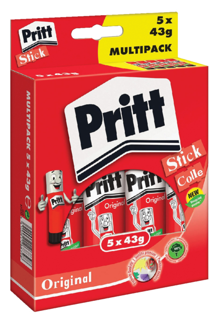 Bâton de colle Pritt 43g promopack 4+1 gratuit