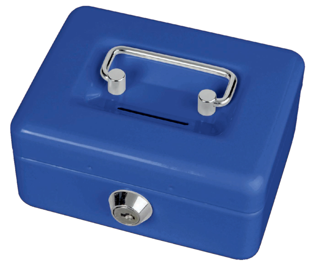 Coffret caisse MAUL avec fente tirelire 125x95x60mm bleu