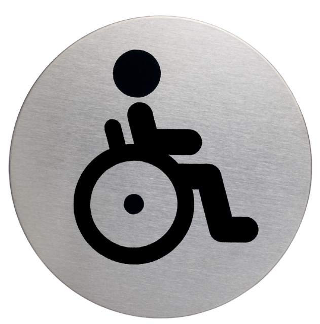 Pictogramme Durable 4904 toilettes handicapés rond 83mm
