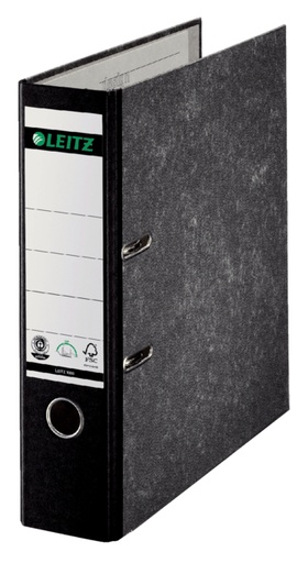 [502405] Classeur à levier Leitz 1080 180° A4 80mm carton noir marbré