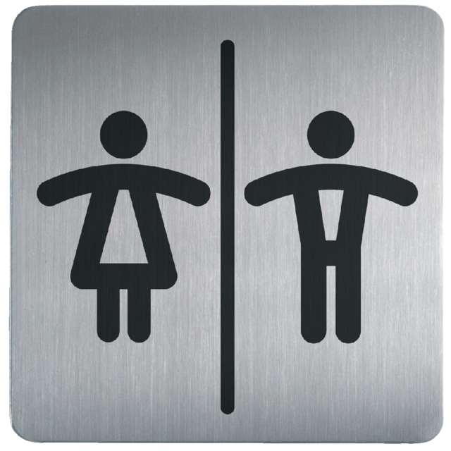 Pictogramme Durable 4958 toilettes femmes/hommes carré 150mm