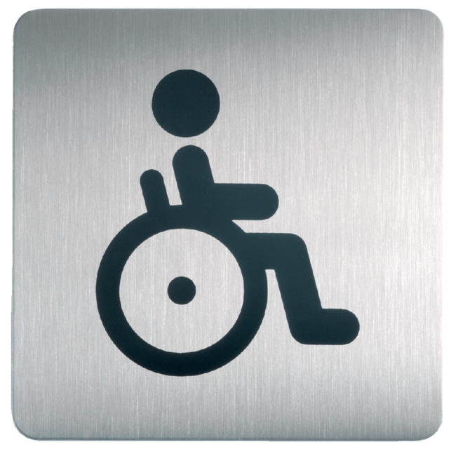 Pictogramme Durable 4959 toilettes handicapés carré 150mm
