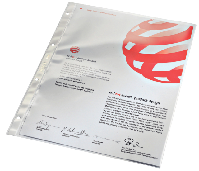 Pochette Leitz Premium Standard Copy safe A4 4 perf PVC 0,09mm transparent 100 pièces