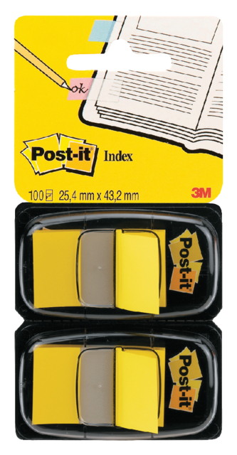 Marque-pages 3M Post-it 680 25,4x43,2mm Pack duo jaune
