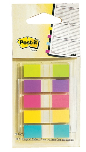 [213242] Indextabs Post-it 6835 11.9x43.1mm assorti 100 tabs