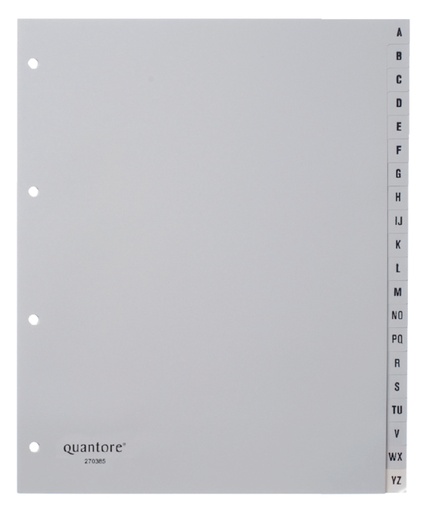 [270385] Intercalaires Quantore 4 perf 20 onglets A-Z gris PP