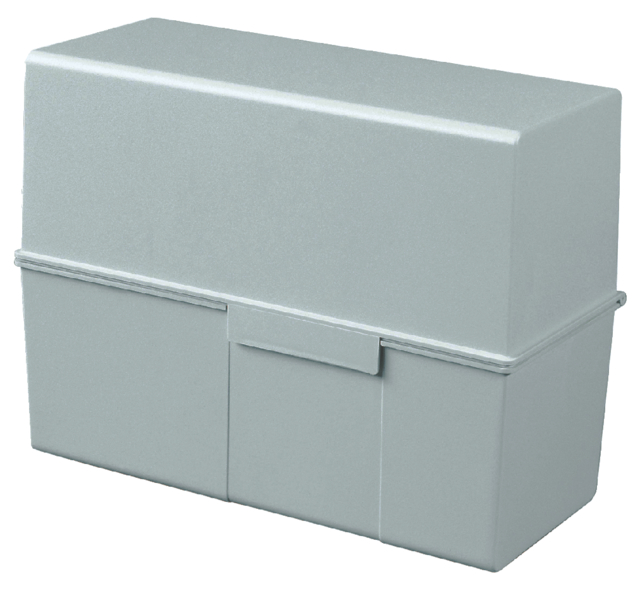 Boîte à fiches Han large A7 plastique gris clair