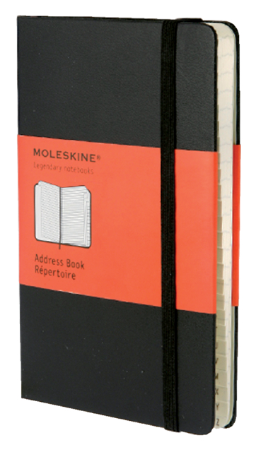 Carnet d’adresses Moleskine Pocket 90x140mm couverture rigide noir
