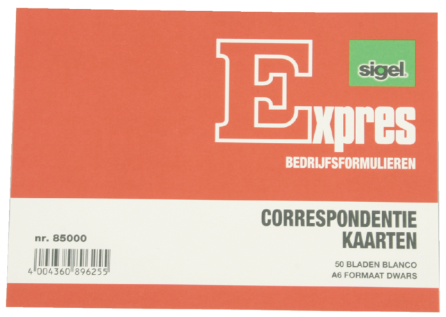 Carte de correspondance Sigel Expres A6 carton ivoire 50 pièces