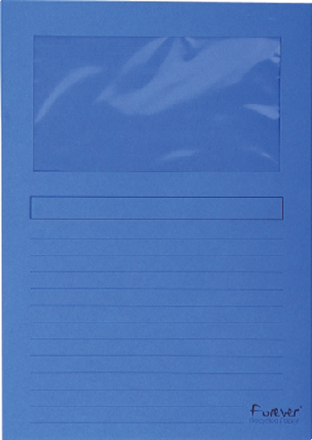Pochette modèle L Exacompta Forever + fenêtre 120g bleu foncé