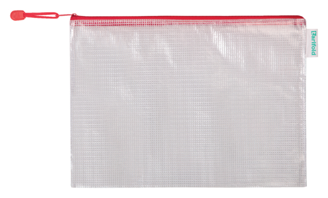 Pochette rangement Tarifold avec zip 330x240mm PVC rouge