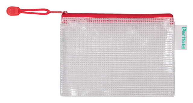 Pochette rangement Tarifold avec zip 175x125mm PVC rouge