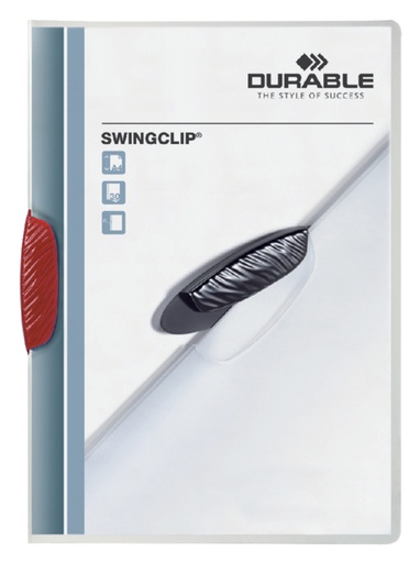 [511192] Chemise à clip Durable Swingclip 30 feuilles rouge