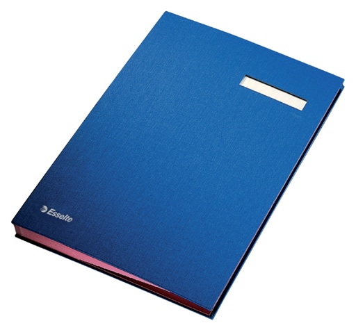 [510335] Vloeiboek Esselte karton 20 tabbladen blauw