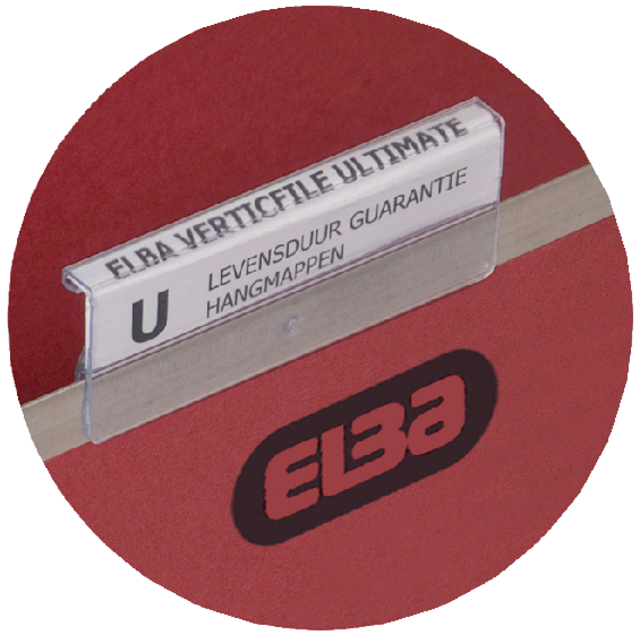 Cavaliers Elba pour dossier suspendu Verticfile 65mm transparent avec bande étiquettes