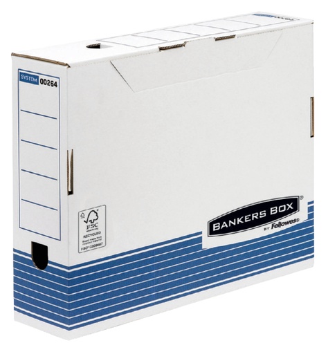 [531053] Boîte à archives Bankers Box System A4 80mm blanc-bleu