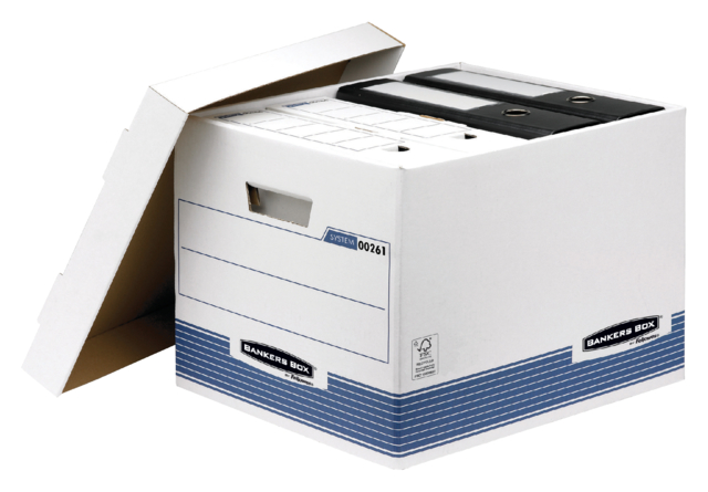 Caisse archives Bankers Box System standard blanc bleu