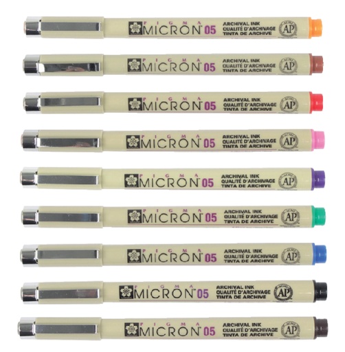 [632638] Fineliner Sakura Pigma Micron étui de 9 pièces assorti