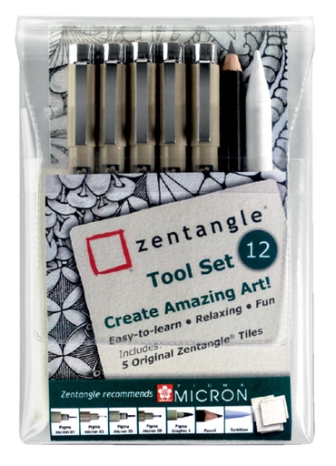 [632572] Kit Zentangle de 12 pièces