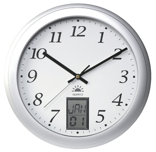 [890362] Horloge murale Unilux Instinct Ø30,5cm gris argenté/blanc