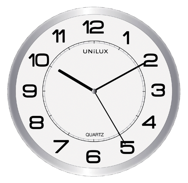 Horloge murale Unilux Attraction Ø22cm gris clair/blanc