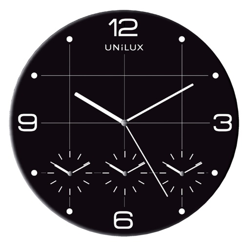 [890348] Wandklok Unilux On Time Ø 30.5cm zwart/wit