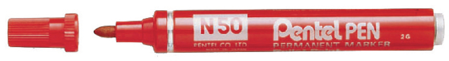 Marqueur Pentel N50 ogive 1,5-3mm rouge
