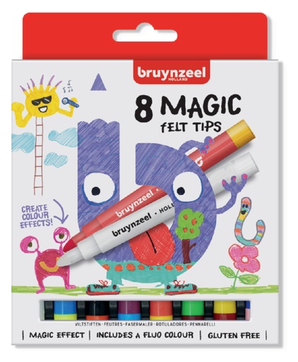 [631417] Feutre Bruynzeel Kids Magic Points set 8 pièces assorti